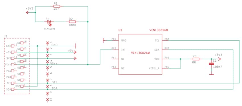 Schéma - Vishay Semiconductors Carte de capteur VCNL36826M-SB